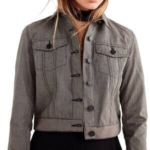 UA BDG Cropped Glenn Plaid Trucker Jacket Size M